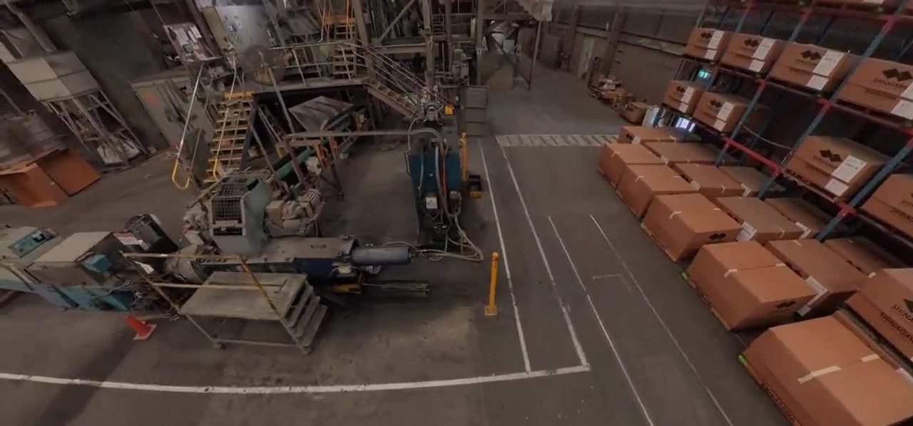 Interior flythrough of a manufacturing plant